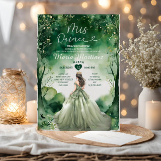 Sage Green Dress Emerald Forest Girl Mis Quince Einladung