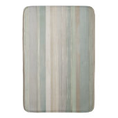Sage Green Dusty Blue Taupe Gray Bauernhof Streife Badematte (Vorderseite Vertikal)