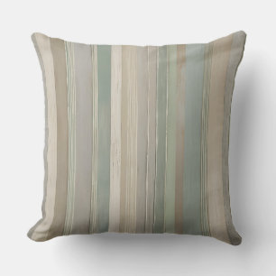 Sage Green Dusty Blue Taupe Gray Bauernhof Streife Kissen