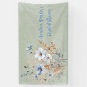 Sage Green Dusty Blue Wildblume Brautparty Banner (Vertikal)