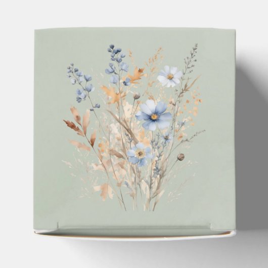 Sage Green Dusty Blue Wildblume Wedding Geschenkschachtel (Oben)