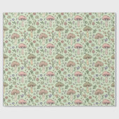 Sage Green Earthy Mushroom Seamless Pattern Geschenkpapier (Flach)