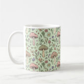 Sage Green Earthy Mushroom Seamless Pattern Kaffeetasse (Links)