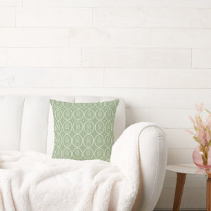 Sage Green & Ecru Deko Gemustert Cushion Kissen