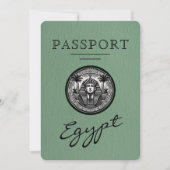 Sage Green Egypt Passport Wedding Save the Date (Vorderseite)