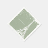 Sage Green Eiffel Tower Paper Napkin Set Serviette (Ecke)