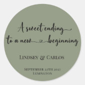 Sage green Ein süßes Ende für einen Neuanfang Runder Aufkleber (Vorderseite)