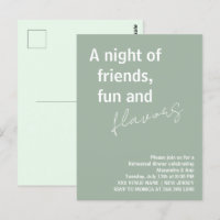 Sage Green eine Nacht mit Freunden Probe Dinner