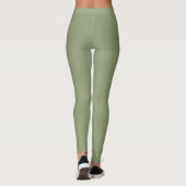 Sage Green Eleganal Neutral Schlicht Solid Color Leggings (Rückseite)