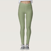 Sage Green Eleganal Neutral Schlicht Solid Color Leggings (Vorderseite)