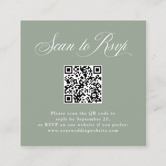Sage Green Elegance | UAWG mit QR-Code Begleitkarte (Vorderseite)