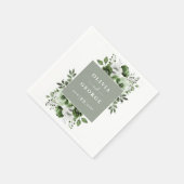 Sage Green EleganCountry Floral Wedding Napkin Serviette (Ecke)