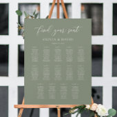 Sage Green Elegant 14 Tabelle Seating Chart Poster