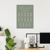 Sage Green Elegant 14 Tabelle Seating Chart Poster (Heimbüro)