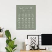 Sage Green Elegant 15 Tabelle Seating Chart Poster (Heimbüro)