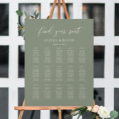 Sage Green Elegant 15 Tabelle Seating Chart Poster