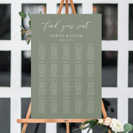 Sage Green Elegant 20 Tabelle Seating Chart Poster