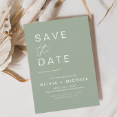 Sage Green Elegant Boho Save the Date Minimalistis