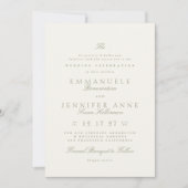 Sage Green Elegant Calligraphy Formal The Wedding Einladung (Vorderseite)