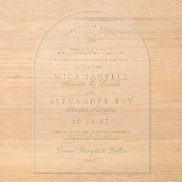 Sage Green Elegant Calligraphy Formal Wedding Acryleinladungen