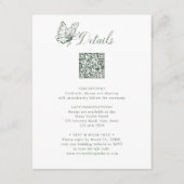 Sage Green Elegant Calligraphy Wedding Details Begleitkarte (Vorderseite)