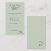 Sage Green Elegant Calligraphy Wedding RSVP Card Visitenkarte (Vorne/Hinten)