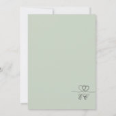Sage Green Elegant Chic Calligraphy Wedding Einladung (Rückseite)