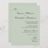 Sage Green Elegant Chic Calligraphy Wedding Einladung (Vorne/Hinten)