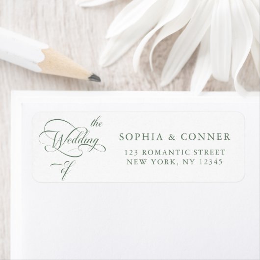Sage Green Elegant Classy Wedding Rücksendeadresse (Insitu)