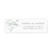 Sage Green Elegant Classy Wedding Rücksendeadresse (Vorne)