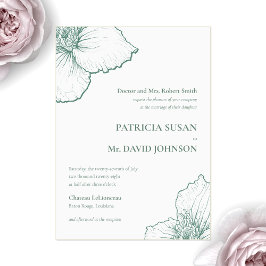 Sage Green Elegant Clematis Gezeichnet Blumenhochz Acryleinladungen