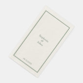 Sage Green Elegant Custom Name Trendy Wedding Serviette (Ecke)