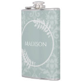 Sage Green Elegant Damask Flask Flachmann (Links)