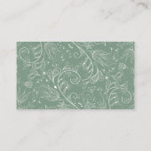 Sage Green Elegant Floral Wedding Registry Begleitkarte (Rückseite)