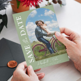 Sage Green Elegant Foto Hochzeit speichern das Dat Save The Date