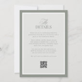 Sage Green Elegant Graduation Party | RSVP QR Code Einladung (Rückseite)
