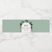 Sage Green Elegant Grüne Weinroute Foliage Hochzei Wasserflaschenetikett (Einzelnes Label)