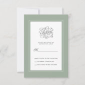 Sage Green Elegant Hochzeit Antwort Chic Enclosure (Vorderseite)