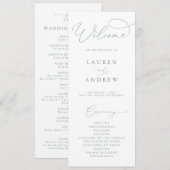 Sage Green Elegant Minimalistisch Boho Wedding Programm (Vorne/Hinten)