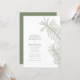 Sage Green Elegant Minimalistisch Botanisch Einladung