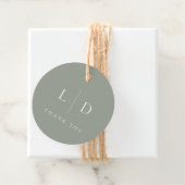 Sage Green Elegant Minimalistisch Monogram Wedding Geschenkanhänger (Beispiel)