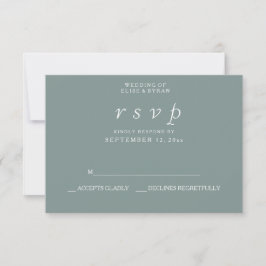 Sage Green Elegant Modernes Hochzeitsszenario RSVP Karte