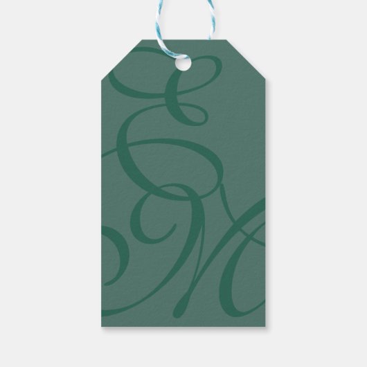 Sage Green Elegant Monogram Wedding Danke Geschenkanhänger (Rückseite)