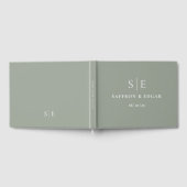 Sage Green Elegant Monogram Wedding Gästebuch (Voll)