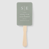 Sage Green Elegant Monogram Wedding Program Fächer (Vorderseite)