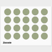 Sage Green Elegant neutrale Solid, einfarbig Runder Aufkleber (Blatt)
