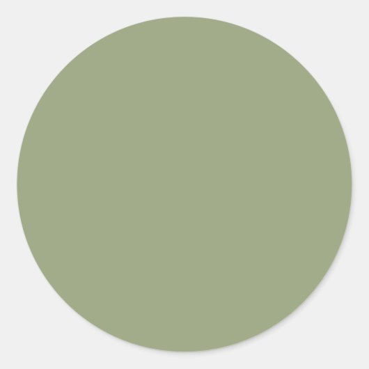 Sage Green Elegant neutrale Solid, einfarbig Runder Aufkleber (Vorderseite)