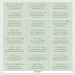 Sage Green Elegant Script 24 Wedding Guest Address Aufkleber<br><div class="desc">24 Hochzeitsgast-Adressetiketten für die Versendung Ihrer Einladungen mit dunkelgrauem,  elegantem Text gegen Salbei Grün. Fügen Sie die Namen in einem schönen,  klassischen Skript und die Adresse in einem eleganten,  zeitlosen Schriftart.</div>