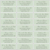 Sage Green Elegant Script 24 Wedding Guest Address Aufkleber (Vorderseite)