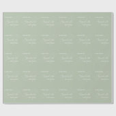 Sage Green Elegant Script Class of 2025 Abschluss Geschenkpapier (Flach)